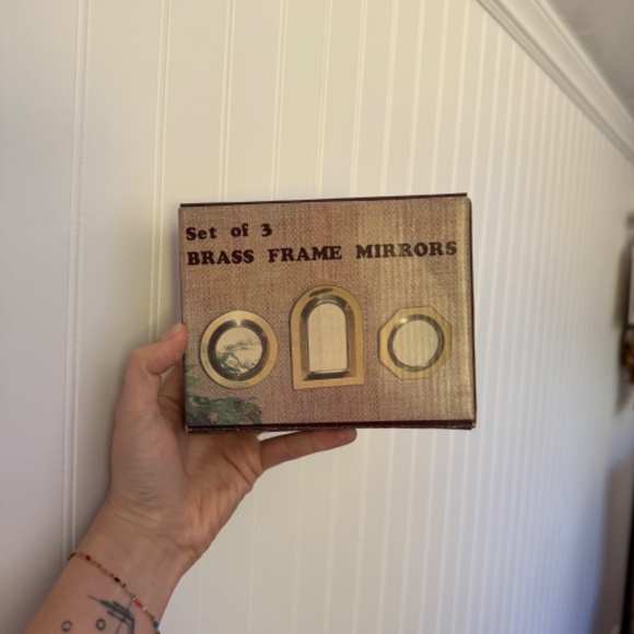 Brass Frame Mirrors - Set of 3 Minis - Picture 2 of 6